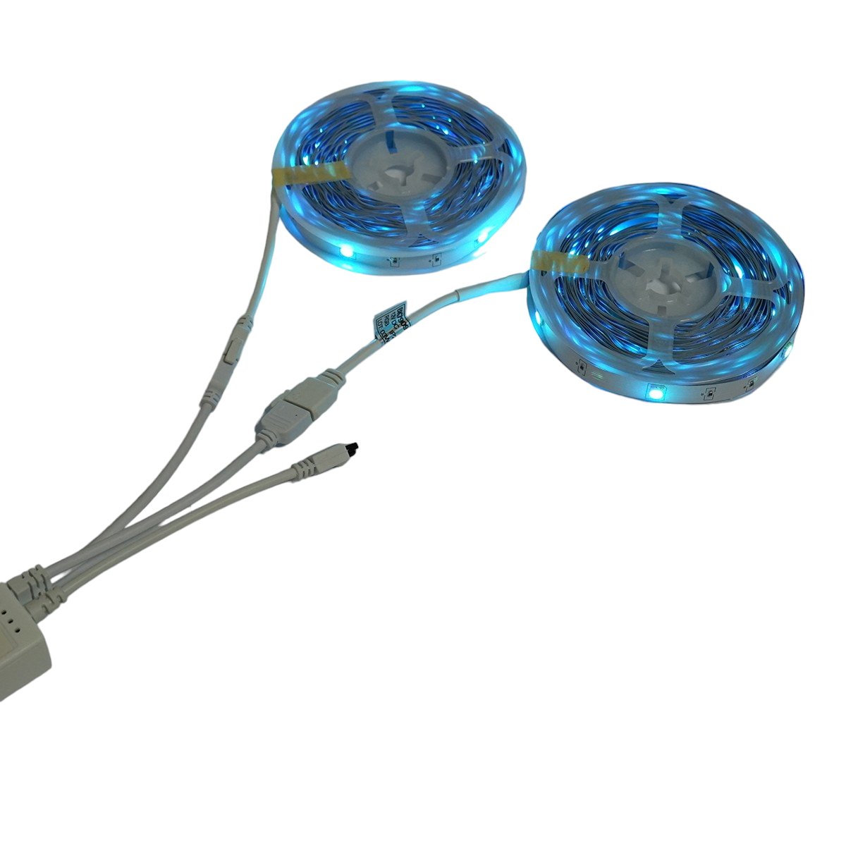 Banda LED smart 2x10m, 12V cu telecomanda, control vocal, bluetooth, aplicatie USB, 20m RGB Breckner Germany